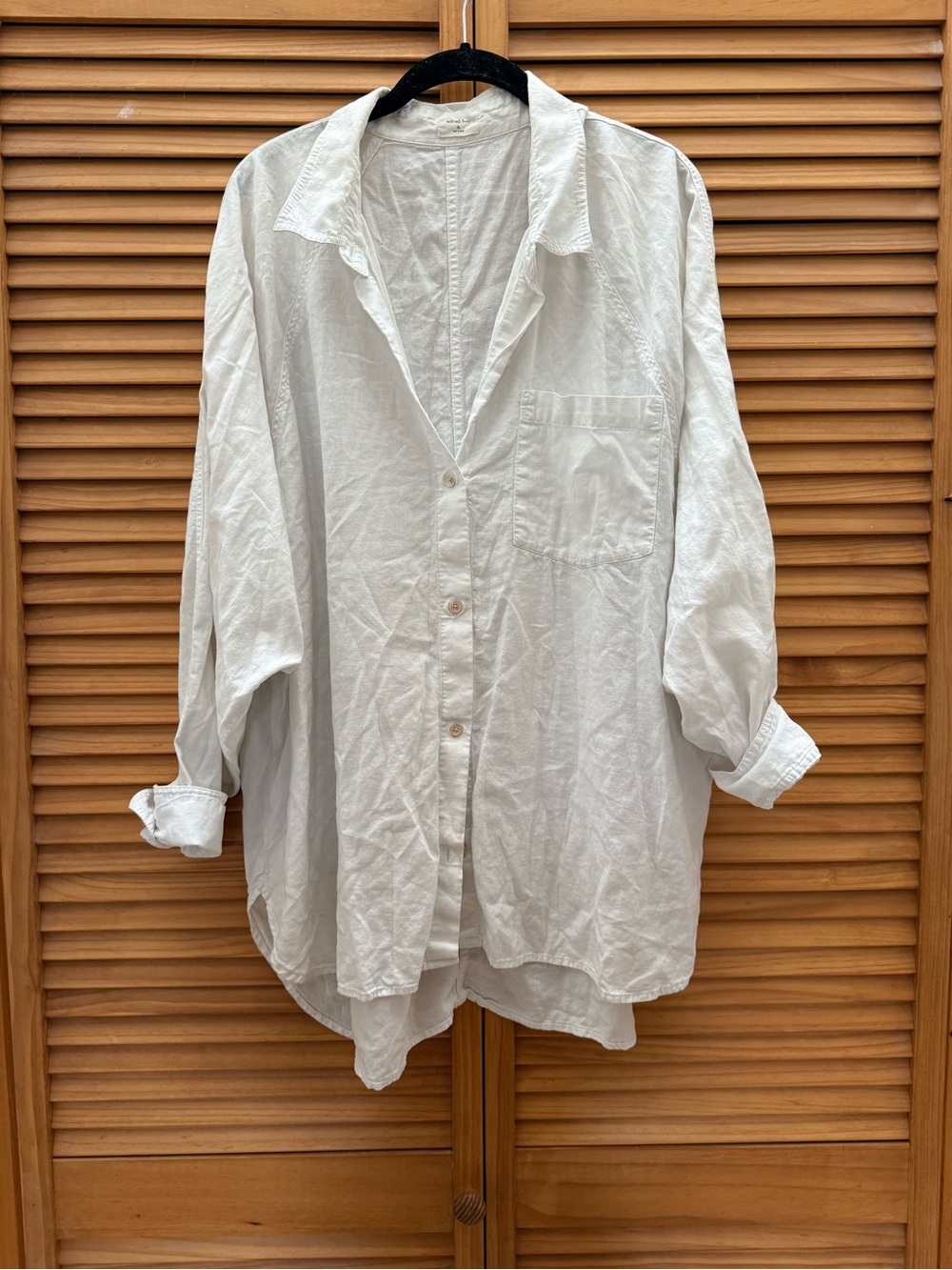 Wilfred white relaxed linen Button-Down Shirt size 2XL
